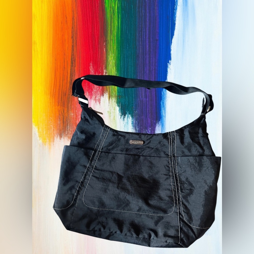 Baggallini Black Hobo Tote Bag